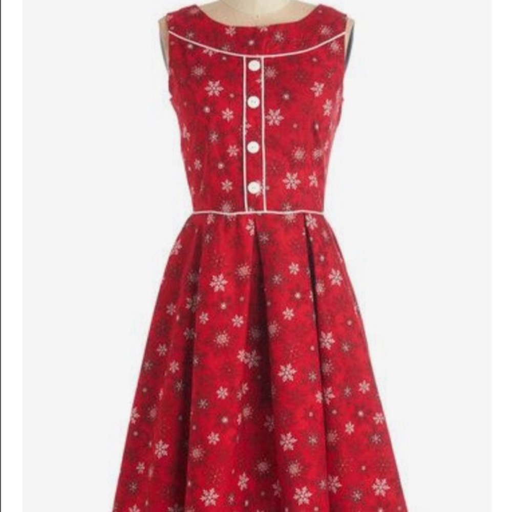 Retrolicious Snowflake Dress 1X